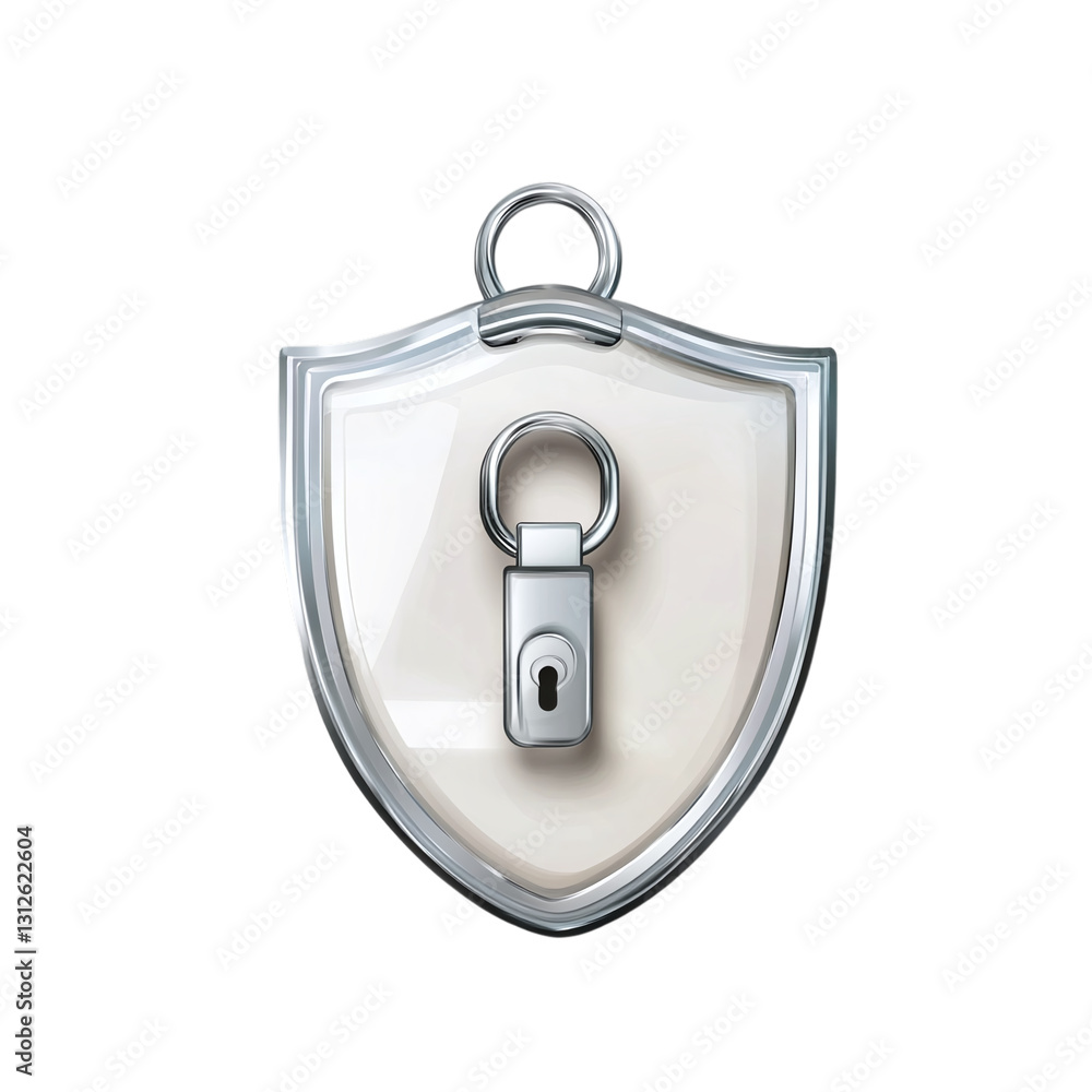 Poster badge with secure clip isolated on transparent background