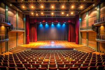 an empty stage in a theater or auditorium