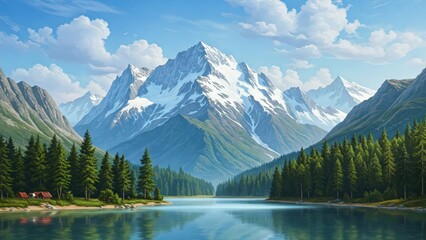 Fototapeta premium mountain lake in the alps
