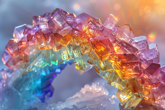 colorful refracted reflections, fragmento de espejo retroiluminado, con irisados colores sobre fondo blanco mide x mm y parece atesorar historias en sus vetas