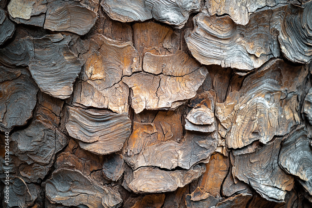 Poster textured surface of tree bark showing intricate patterns and earthy colors