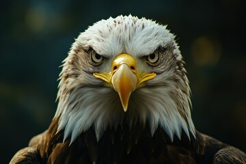 Obraz premium Majestic Bald Eagle with Intense Gaze in Natural Habitat Captured Up Close