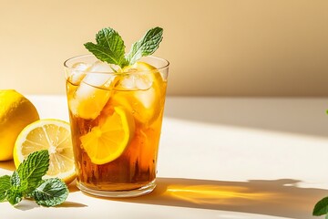 Iced Lemon Tea with Mint