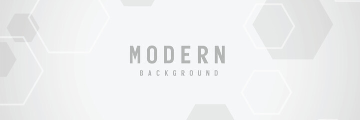 Grey hexagon pattern background, modern design, website banner