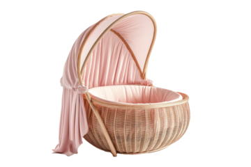 Portable baby bassinet in soft pastel tones