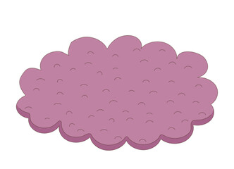 fluffy soft yellow bathroom rug. Comfort in home. Oval rug isolated on white background. For bathroom interior. Vector illustration.