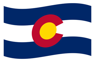 Vector Wavy Flag of Colorado