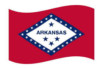 Vector Wavy Flag of Arkansas