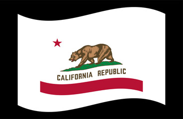Vector Wavy Flag of California