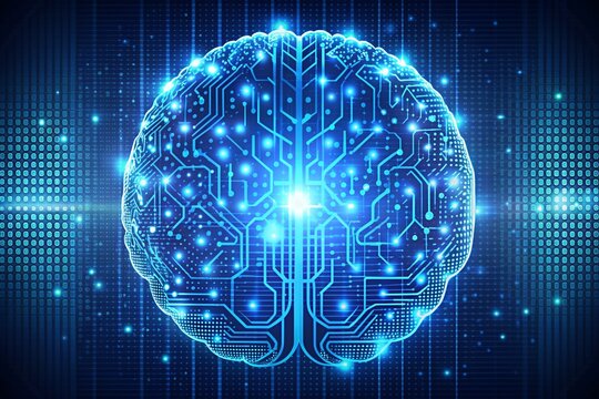 vector brain charge binary style design
