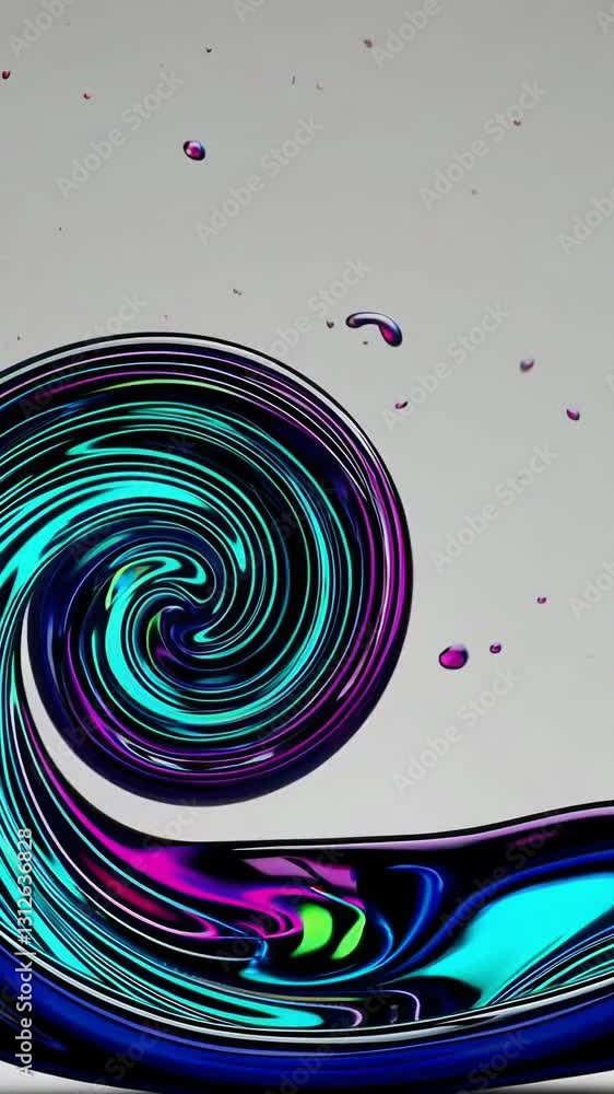 Aufkleber mesmerizing colorful liquid motion capturing abstract swirling patterns and dynamic fluid dynamics