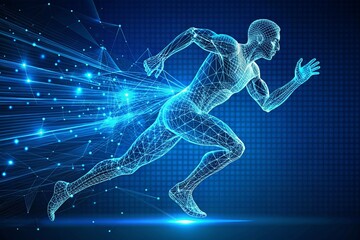 vector digital man running