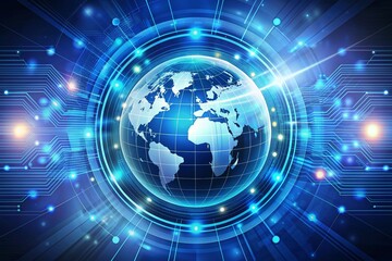 Futuristic global network technology vector