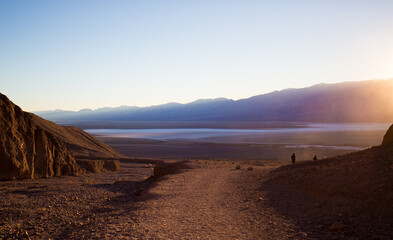 sunset over the desert