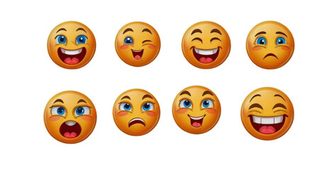 Obraz premium Modern Emoticon Set – High-Quality Digital Emoji Collection for Chat & Social Media 