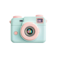 Pastel Mint Green Kids Camera - Fun Photography . Transparent background PNG