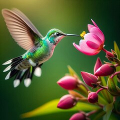 Obraz premium A Dance Between Bird and Bloom