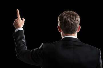 Motivational Business Leader Giving Inspiring Speech with Gesture of Leadership