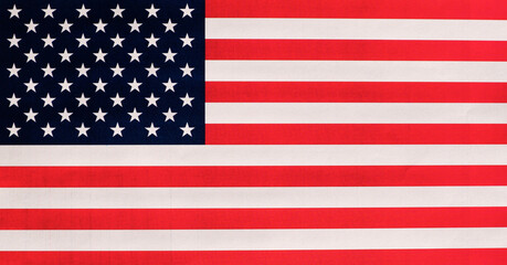 Close-Up of the United States Flag with Stars and Stripes in Full Detail
