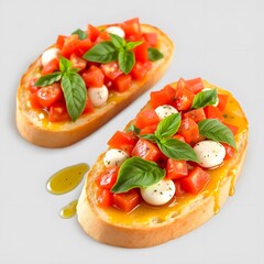 bruschetta with tomato and mozzarella