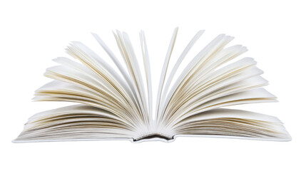 open book on white background