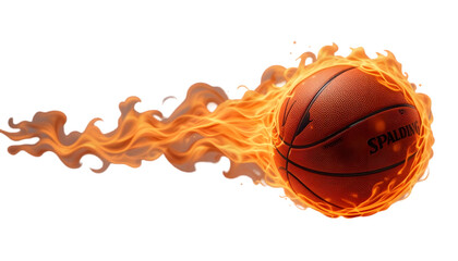 Fiery Spalding Basketball: HD Image png