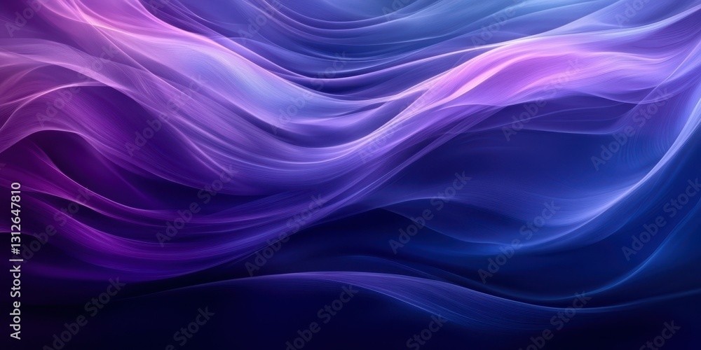Aufkleber colorful flowing waves of purple and blue create a mesmerizing abstract background in soft gradients