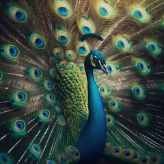 Obraz premium The Timeless Elegance of a Peacock