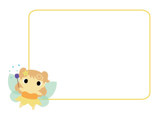 妖精のアイコン（イエロー）　四角フレーム付