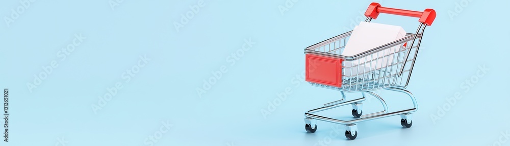 Poster mobile shopping app interface for seamless checkout experience with shopping cart