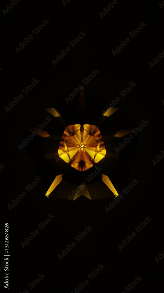 Poster vertical video of colorful geometric abstract vortex with seamless flow motion