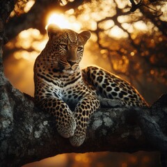 Naklejka premium A Leopard’s Spotted Perfection