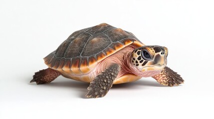 Fototapeta premium Baby Sea Turtle Hatchling on White Background