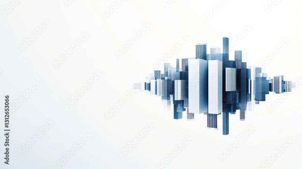 Poster futuristic smart city concept with modern architecture and global connectivity elements