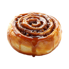 Glazed Cinnamon Roll Isolated on Transparent Background