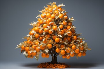 Christmas tree made of oranges