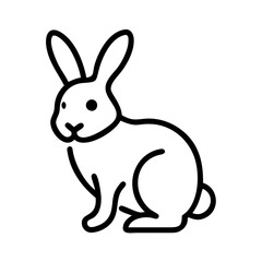 Obraz premium Cute rabbit icon sitting, playful animal art concept