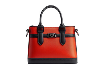 Stylish red handbag with black accents perfect for casual outings or formal events