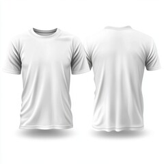 Blank White T-Shirt Mockup Front and Back View