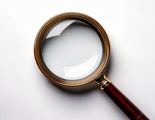 Magnifying glass searching concept on white background. Generated image