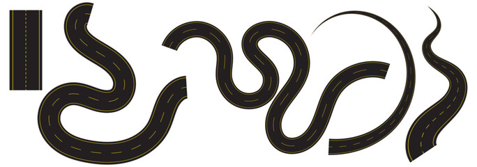 Seamless road with different road markings. Asphalt road. Road, street with asphalt. Straight highway.