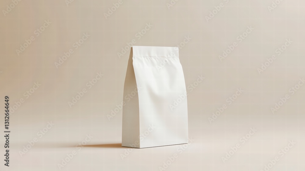 Poster minimalist package: a clean, minimalist shot of a simple paper package, emphasizing its sleek design