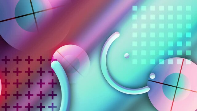 Vibrant geometric shapes in a seamless loop. Animated background with a clean, minimalist pattern.