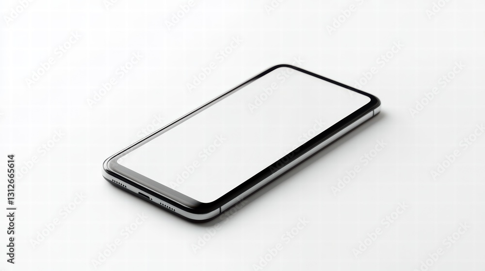 Poster sleek smartphone mockup: a modern smartphone, showcasing a blank screen for design concepts, isolate