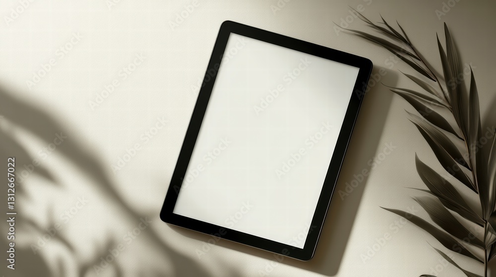 Aufkleber digital canvas: a blank digital tablet, framed and awaiting creative input. its surface is pristine,