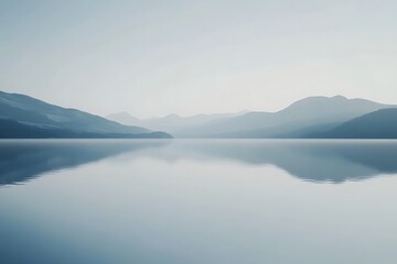 Obraz premium Serene Misty Mountain Lake Scenery