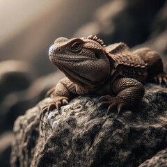 Tuatara on Rocky Shores
