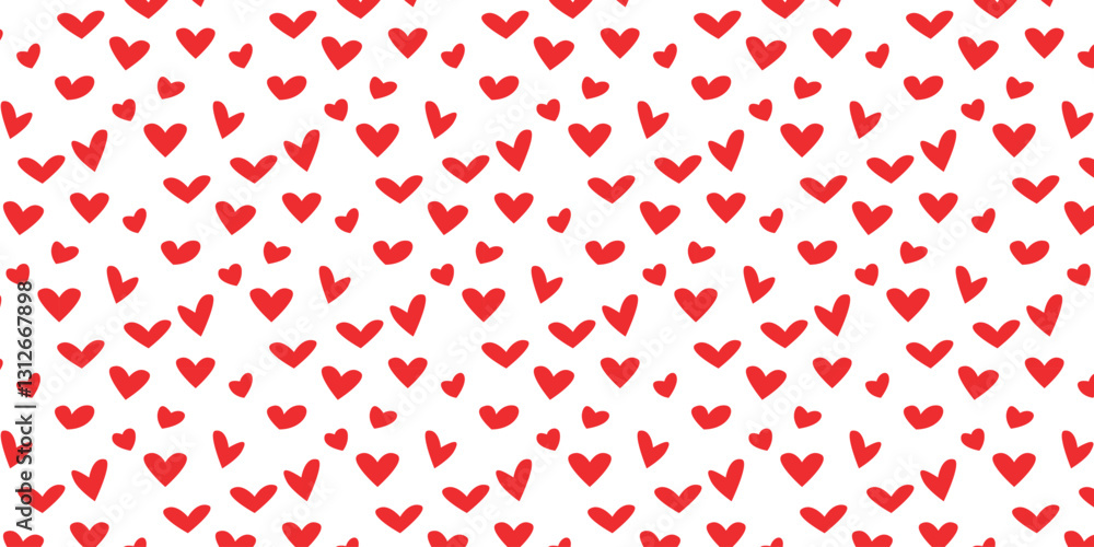 Poster simple pattern design of red heart symbol, seamless pattern