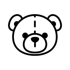 Teddy bear icon. Simple vector bear head toy illustration.
