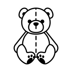 Teddy bear icon. Simple vector plushie bear toy illustration.